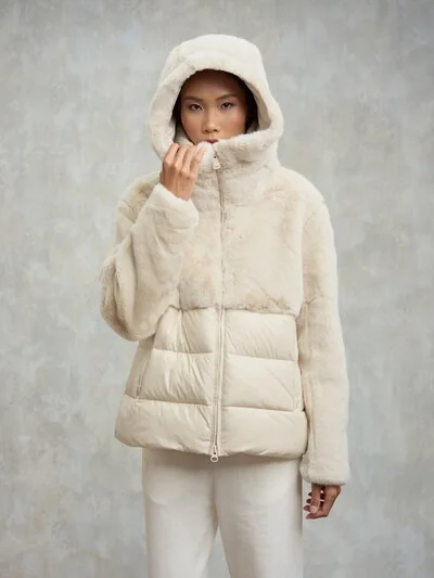 BLOUSON NYLON AVEC FOURRURE ÉCO FANEVIL