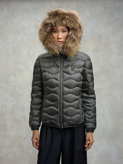 DOWN JACKET WITH FUR TRIM ALDIE - Blauer