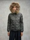 Blauer - DOWN JACKET WITH FUR TRIM ALDIE - Anthracite Grey Inside Mist Grey - Blauer