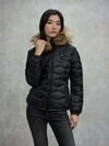 Blauer - DOUDOUNE AVEC BORDURE EN FOURRURE ALDIE - Black Inside Beige 301 - Blauer