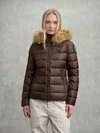 Blauer - STRIPED DOWN JACKET ARCADIA - Chestnut Inside Beige 301 - Blauer