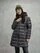Blauer - AGNES LONG STRIPED DOWN JACKET - Anthracite Grey Inside Mist Grey - Blauer