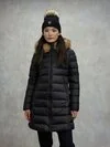 Blauer - LONG DOWN JACKET WITH FUR KRISTIN - Black Inside Beige 301 - Blauer