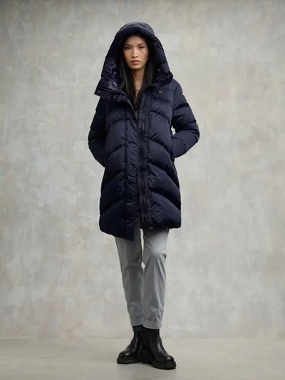 WOMEN's Opera Long Glossy Down Jacket | Blauer ®