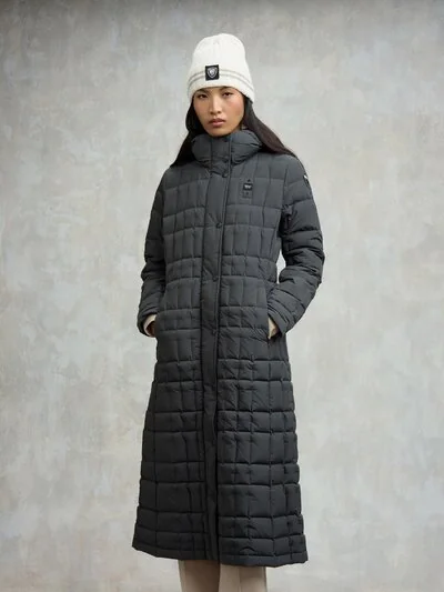 KARIERTE DAUNENJACKE KALADA - Blauer