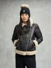 Blauer - SHEEPSKIN AND NYLON BIKER JACKET CANDOR - Black - Blauer
