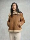 Blauer - SHEEPSKIN AND NYLON PADDED JACKET ALHAMBRA - Tobacco - Blauer