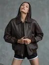 Blauer - BOMBER WITH SHIRT COLLAR CLIVE - Chestnut - Blauer