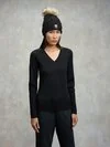 Blauer - RIBBED SWEATER MAHONEY - Black - Blauer