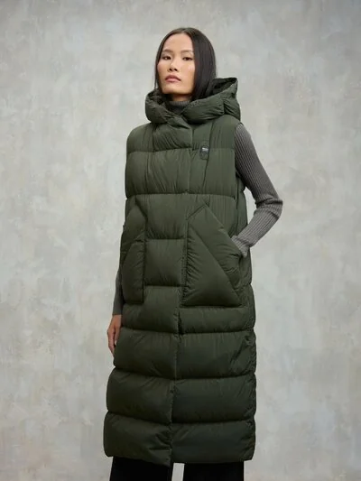 Piumino Lungo In Ripstop, colore Peacoat Piumino Lungo In Ripstop, colore Peacoat