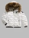 Blauer - WAVE DOWN JACKET WITH FUR ARION JUNIOR - Optical White Inside Mist Grey - Blauer