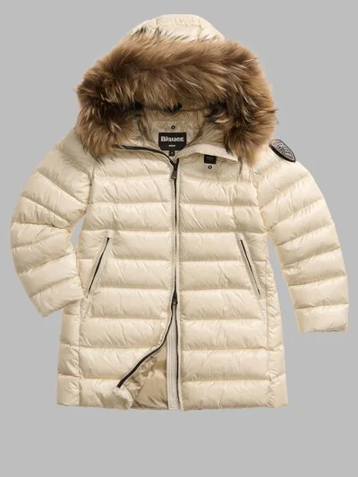 LONG DOWN JACKET WITH FUR KRISTIN JUNIOR - Blauer