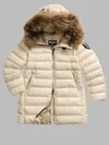 Blauer - LONG DOWN JACKET WITH FUR KRISTIN JUNIOR - Morning Grey Inside Beige 301 - Blauer
