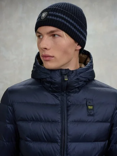 GESTREIFTE MÜTZE RENDALL - Blauer