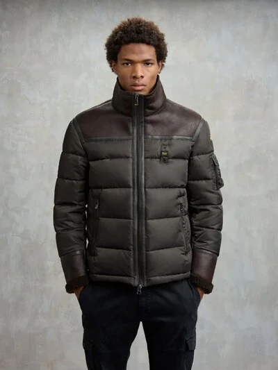 BLOUSON NYLON UND ECO-LAMMFELL ORGAN