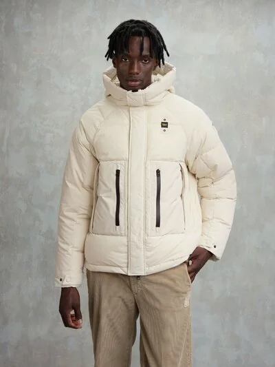DOWN JACKET IN COTTON NYLON WITH HOOD LUKES