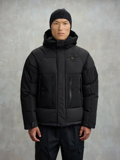 DOWN JACKET IN COTTON NYLON WITH HOOD LUKES - Blauer