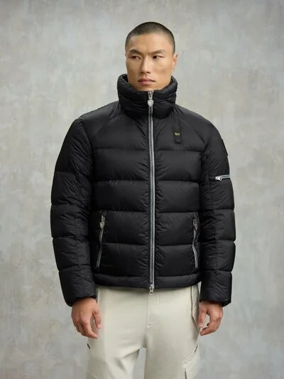 DOWN JACKET WITH HIDDEN HOOD WISE - Blauer