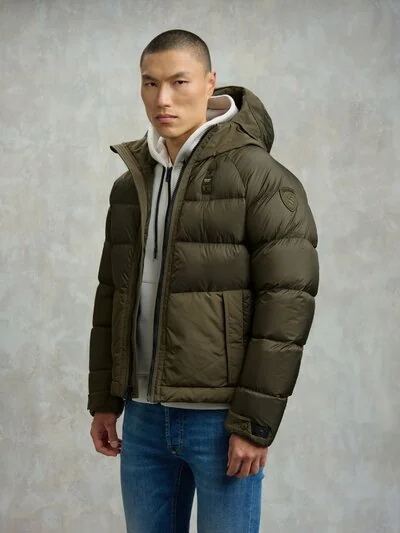 NYLON AND TASLAN DOWN JACKET RIVERDALE