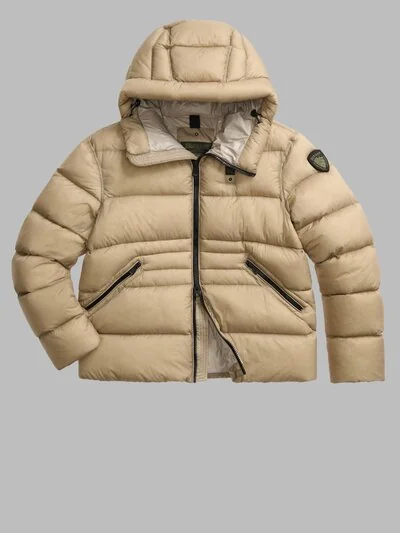 DOWN JACKET IN CRINKLED NYLON AUBURN_1