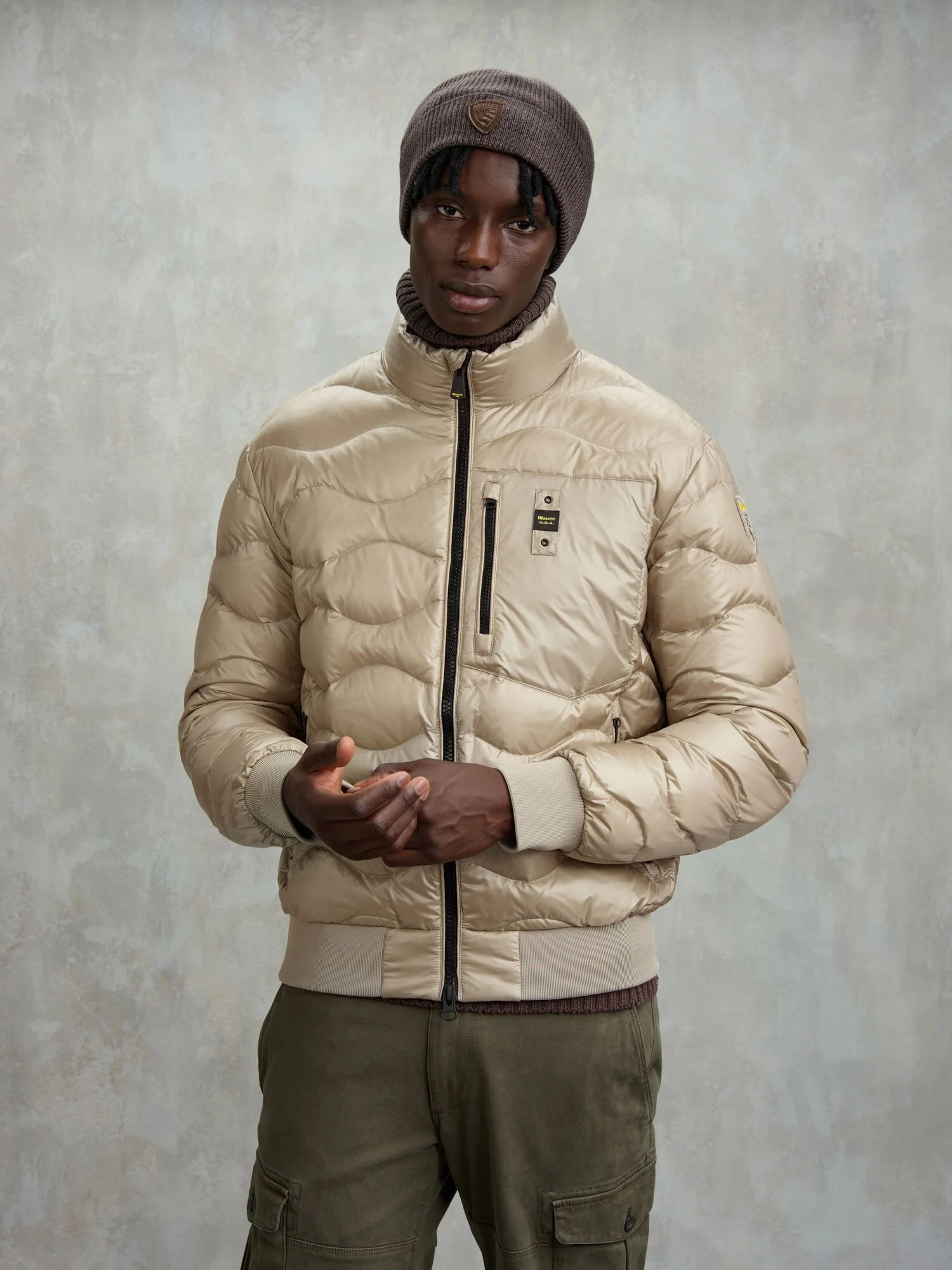 Doudoune Bomber À Vagues Daniel pour HOMME Blauer ®