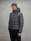 Blauer - DOWN JACKET WITH HOOD ACTON - Anthracite Grey Inside Mist Grey - Blauer