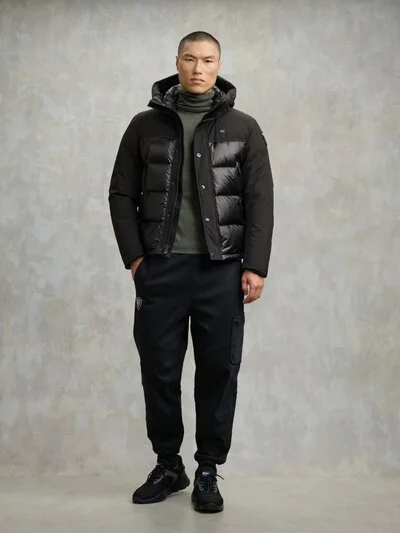 Men's Nylon And Neoprene Down Jacket Brook | Blauer ®
