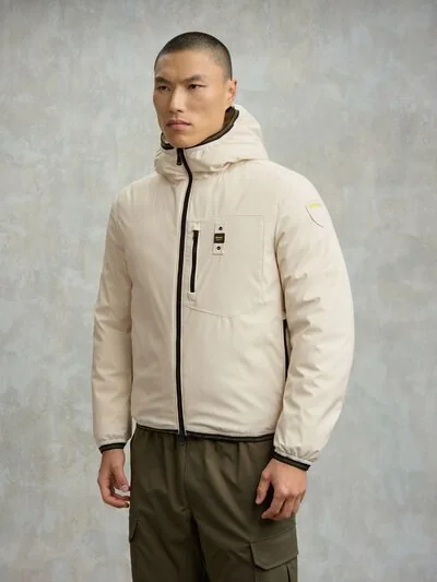 NEOPRENE DOWN JACKET WITH DERRY CHEST POCKET