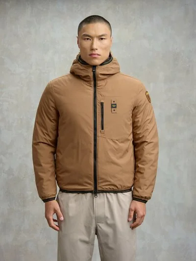 NEOPRENE DOWN JACKET WITH DERRY CHEST POCKET