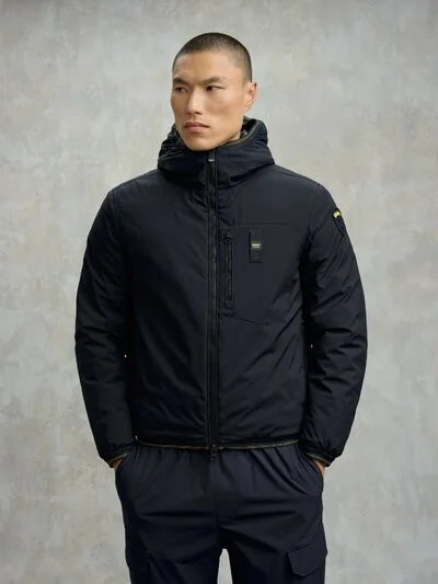 NEOPRENE DOWN JACKET WITH DERRY CHEST POCKET