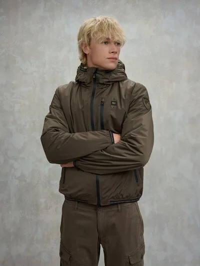 CHAQUETÓN CON INTERIOR EN ECO PIEL DEVON