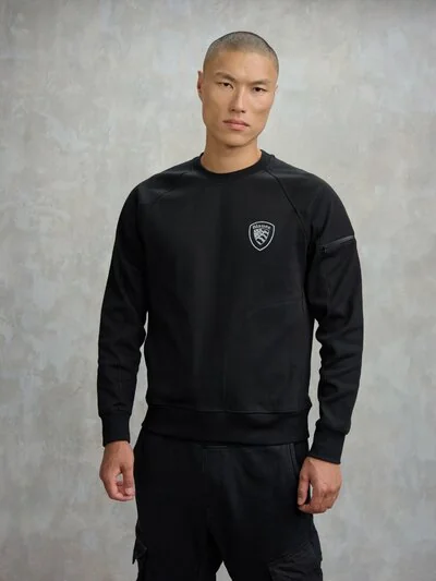 TALBOT CREW NECK SWEATSHIRT WITH KANGAROO POCKET_