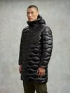 Blauer - LONG WAVE-QUILTED DOWN JACKET DUNBOY - Black - Blauer