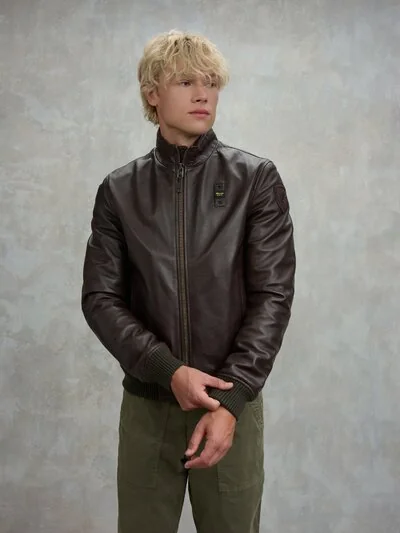 PETREL SOFT LEATHER BOMBER - Blauer