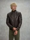 Blauer - PETREL SOFT LEATHER BOMBER - Chestnut - Blauer