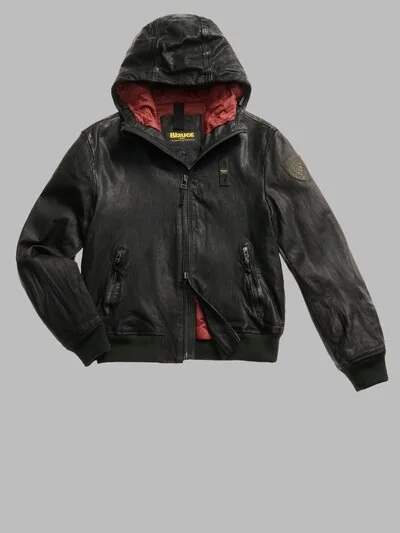 BLOUSON AUS LEDER MIT KAPUZE ALDER_1