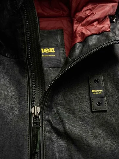 Men's Alder Leather Jacket With Hood | Blauer ®