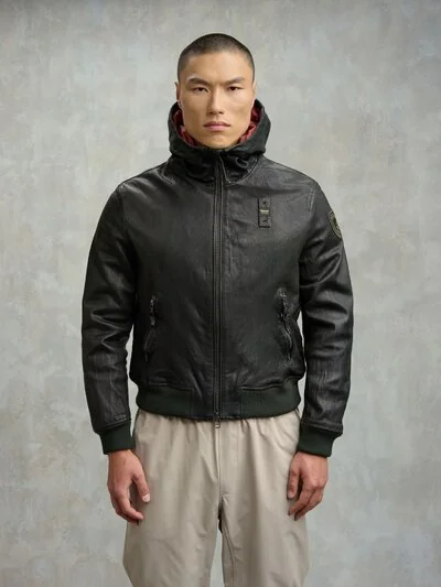 CHAQUETÓN DE PIEL CON CAPUCHA ALDER