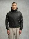 Blauer - ALDER LEATHER JACKET WITH HOOD - Wild Linden - Blauer
