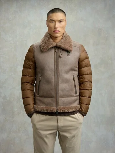FENNER DOWN JACKET WITH SHEARLING FRONT - Blauer
