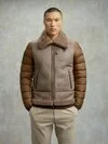 Blauer - FENNER DOWN JACKET WITH SHEARLING FRONT - Otter - Blauer