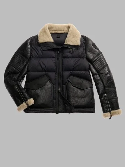 BUMSTEAD DOWN JACKET WITH CRACKED SHEARLING_1