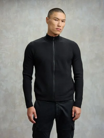 OFFENER PULLOVER MIT RIPPENSTRICK REDWOOD - Blauer