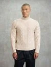 Blauer - MENDELL CABLE KNIT SWEATER - Arctic Wolf - Blauer