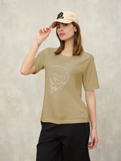 T-SHIRT SHIELD AND FLOWERS HAVEY