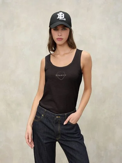 TRÄGERLOSE BLUSE ENGE SCHULTER BLAGDEN