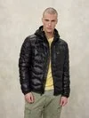 Blauer - DOWN JACKET WITH HOOD AND WAVE CHEST POCKET - Black - Blauer