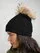 Blauer - BEANIE WITH POM-POM MAROTTA - Black - Blauer