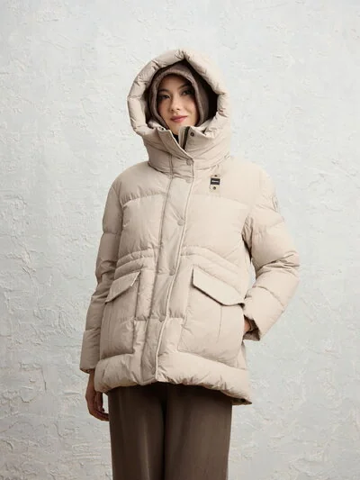 LONG PUFFER JACKET WITH DRAWSTRING CHELSEA