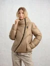 DOWN JACKET WITH CURVED ASYMMETRICAL ZIP - Zoom